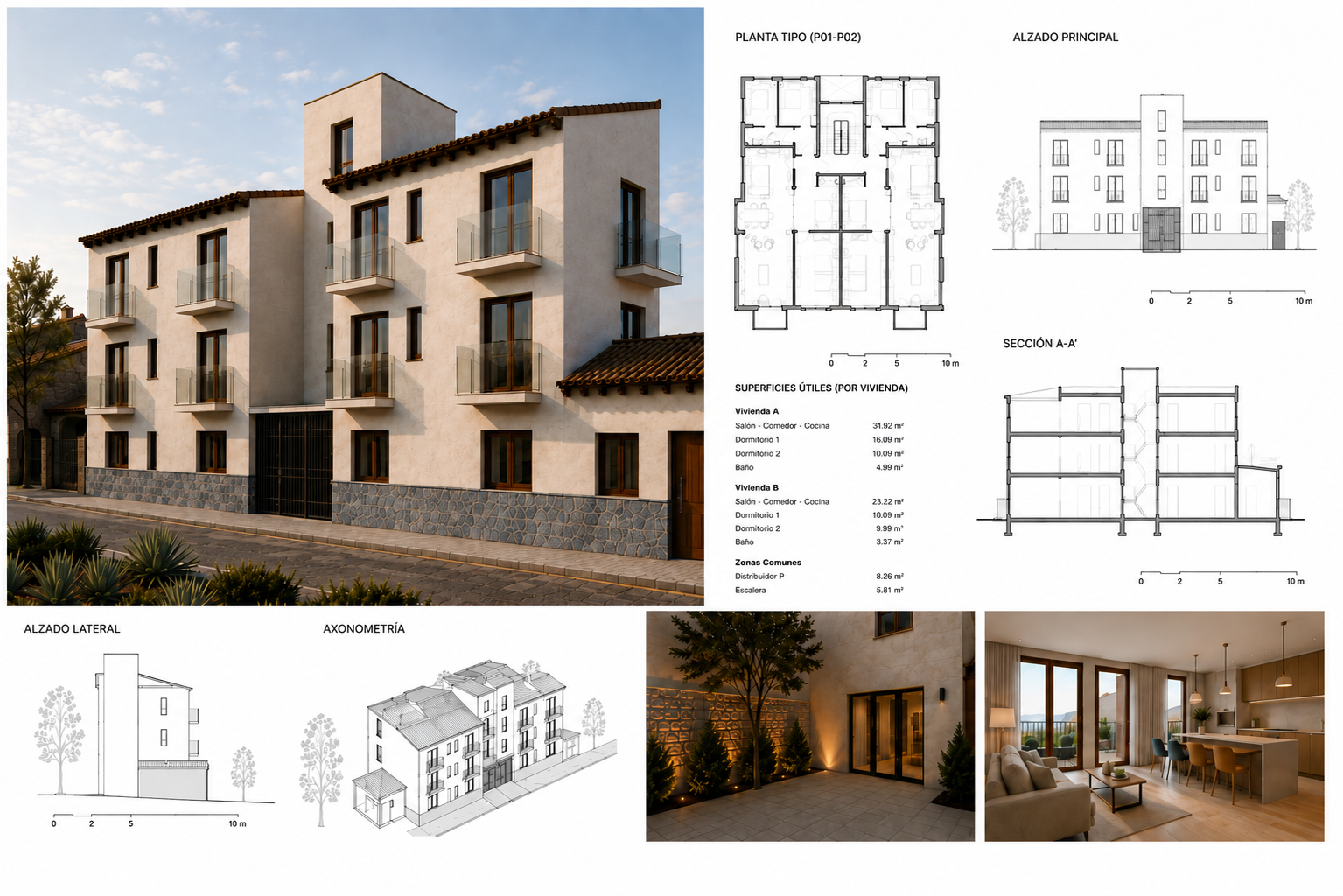 Proyecto de arquitectura con planos y renders en Segovia